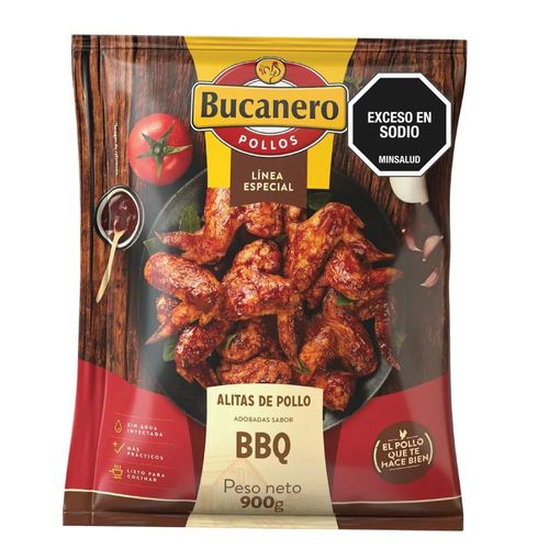 Alitas EL BUCANERO adobadas BBQ (900  gr)