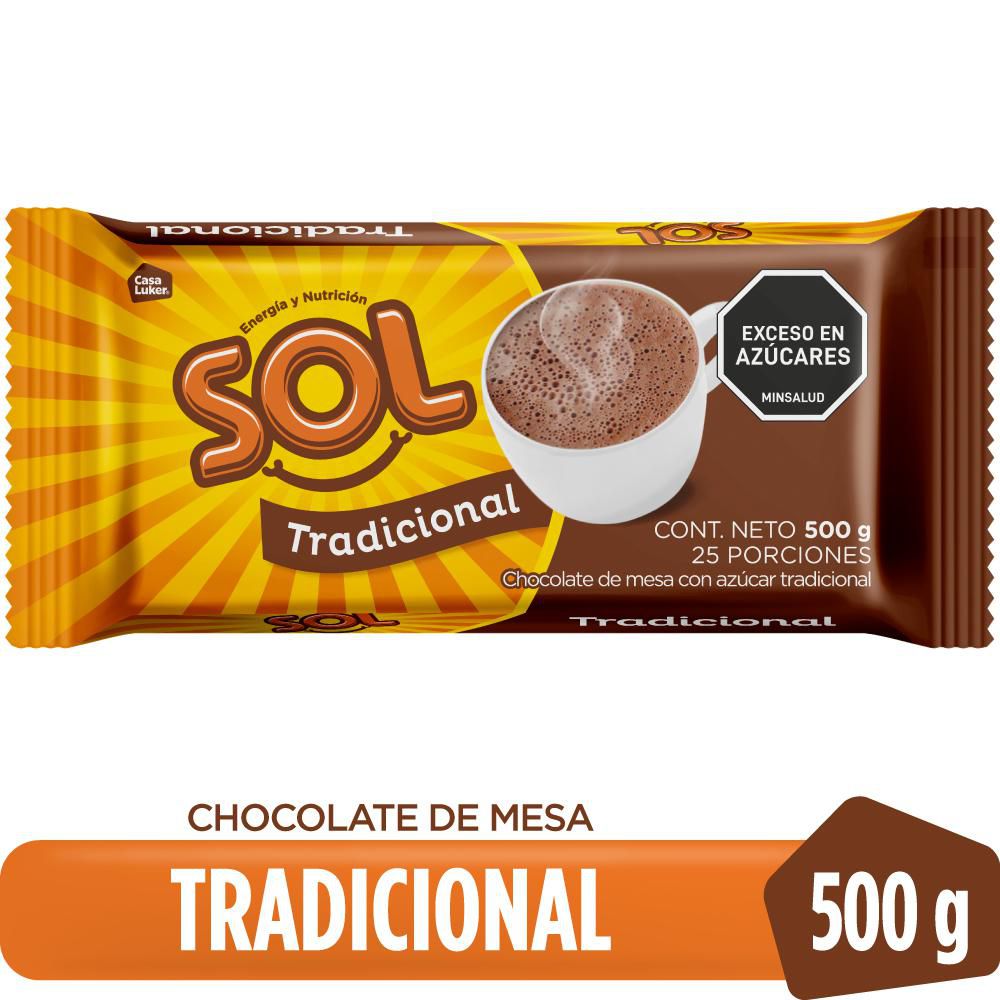 Chocolate SOL de mesa tradicional en pasta (500  gr) img #1