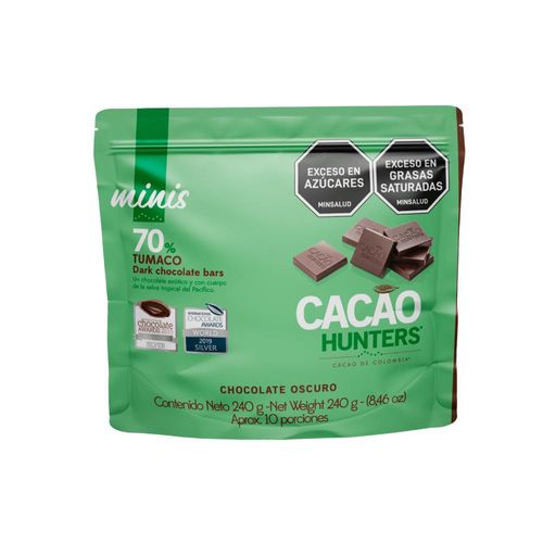 Chocolates CACAO HUNTERS Tumaco chocolate oscuro (240  gr)