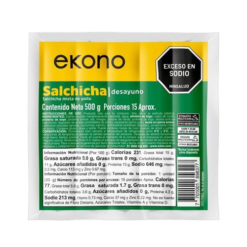 Salchicha EKONO mixta de pollo (500  gr)