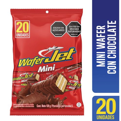 Galletas JET mini wafer con chocolate (20  und)