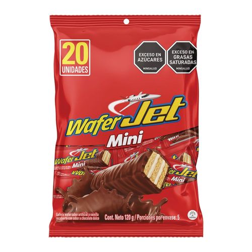 Galletas JET mini wafer con chocolate (20  und)