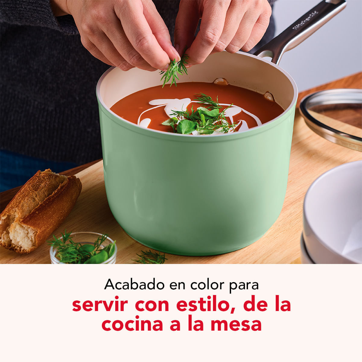 Juego De Ollas 10 Pzs, Anodizado Duro, Antiadh Cerámico. Inducción. Color Pistachio, Kitchenaid img #13