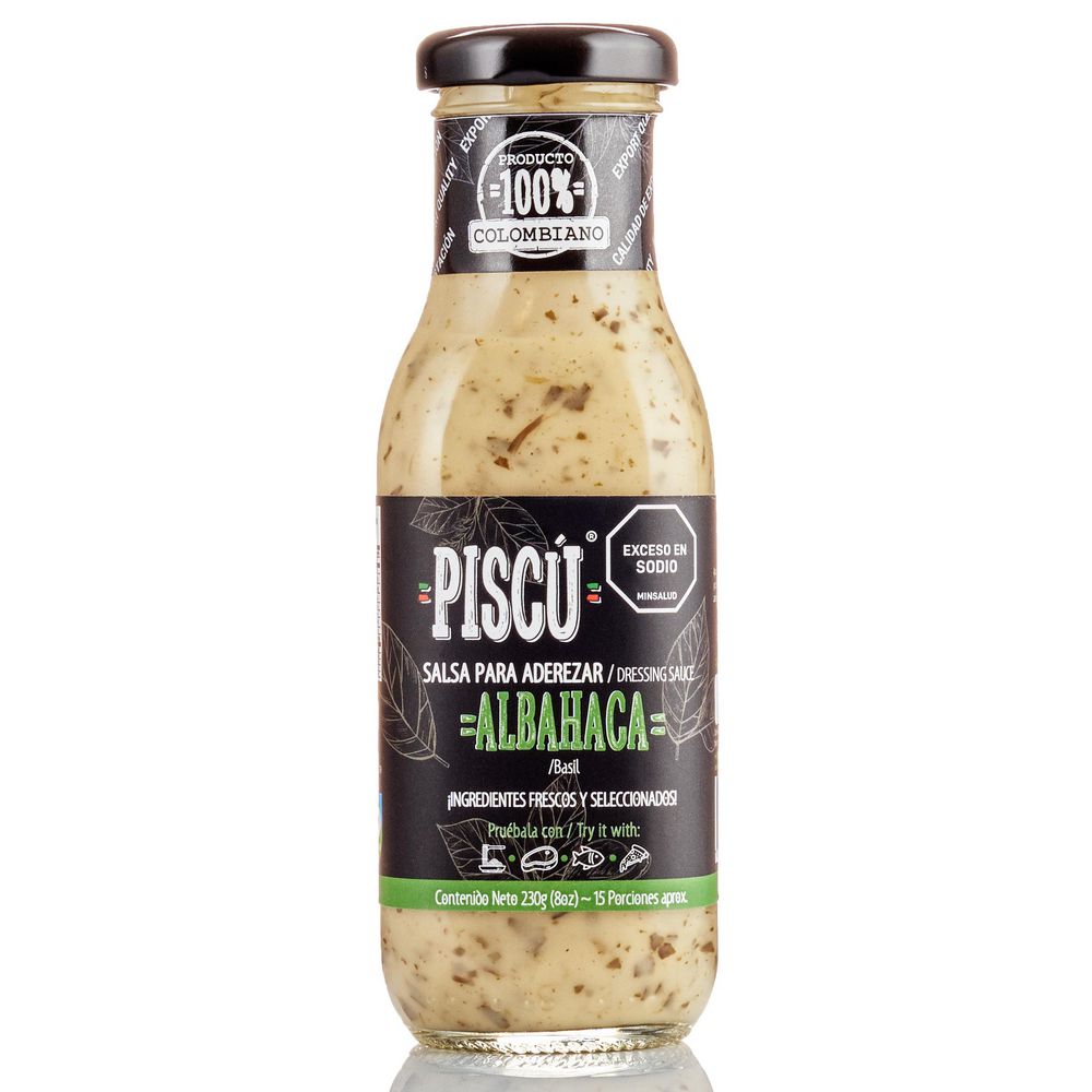 Salsa para aderezar PISCÚ albahaca (200  gr) img #1