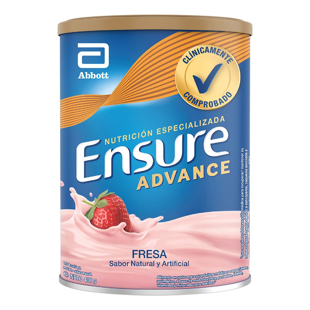 Complemento nutricional ENSURE para adultos sabor a fresa (400  gr) img #2