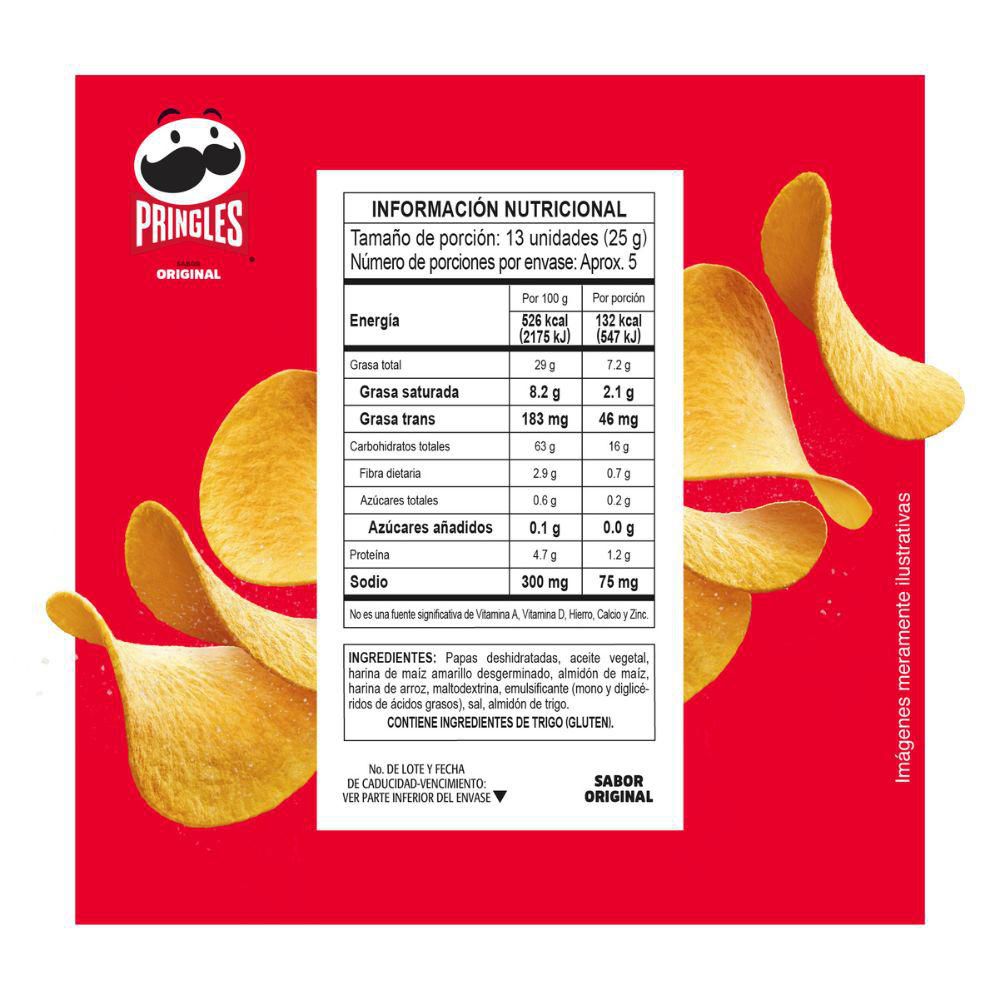 Papas PRINGLES sabor original crujientes (124  gr) img #3
