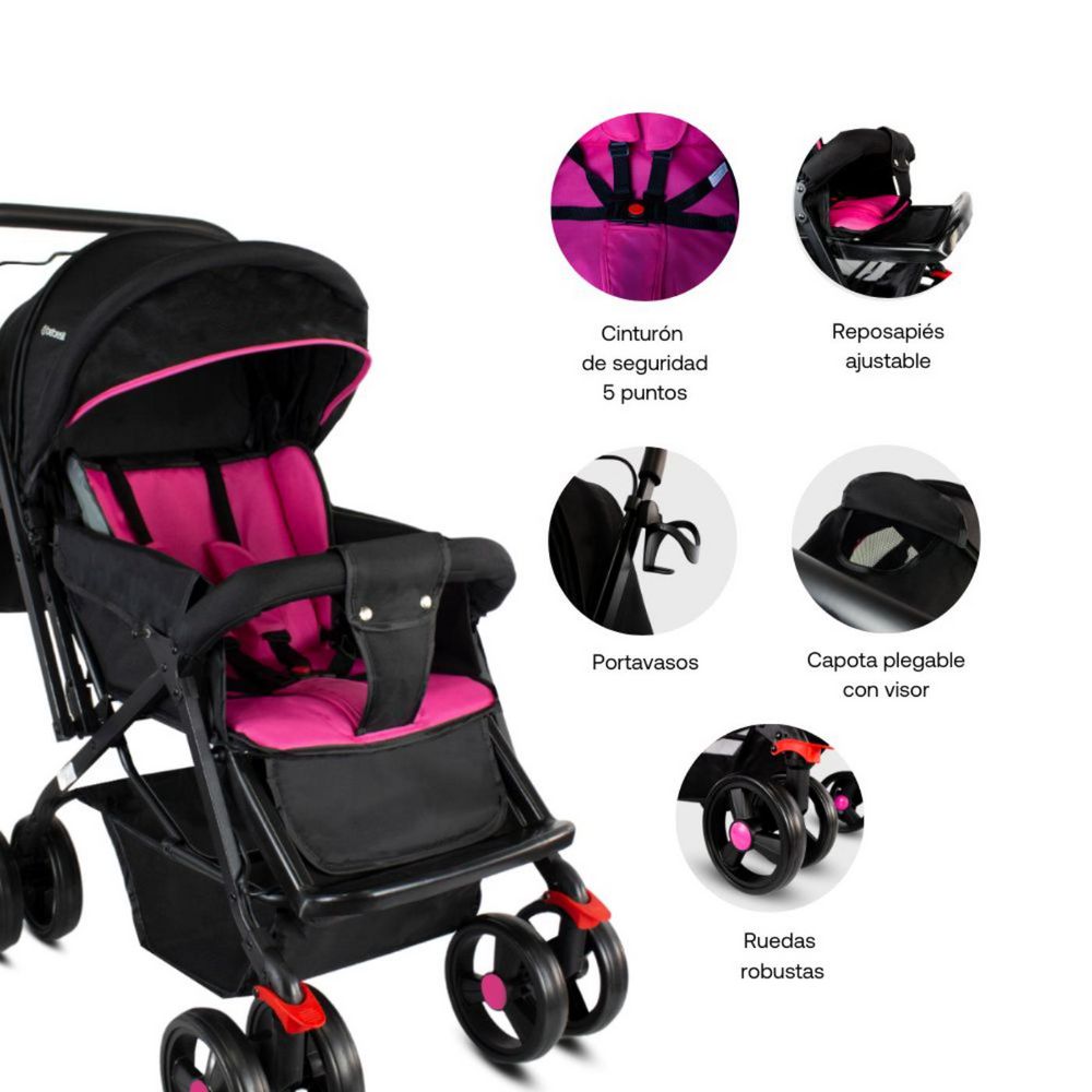 Coche De Bebe Tipo Moises manilar reversible Roma BEBESIT img #3