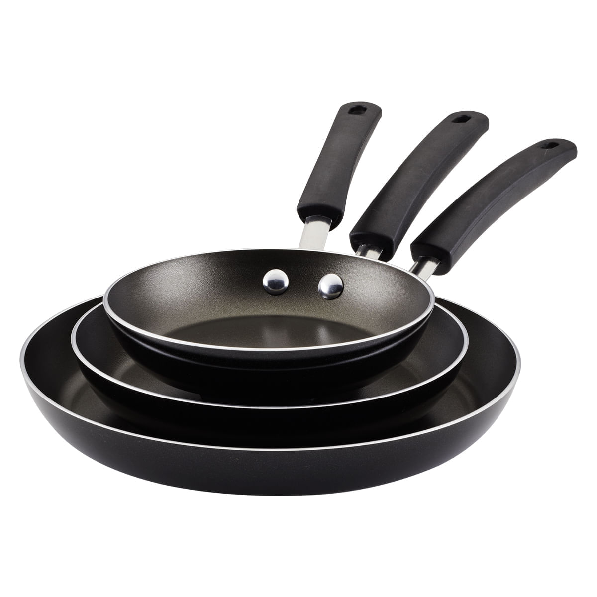 Set x 3 Sartenes 20cm, 25cm y 30cm. Aluminuo antiadherente Negro. Easy Clean. Farberware. img #2