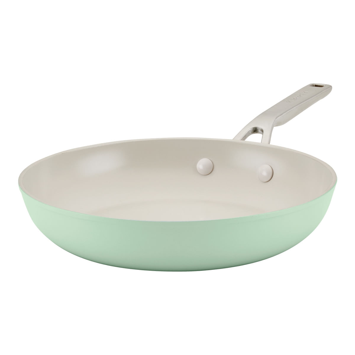 Sartén anodizado duro, antiadherente cerámico, mango en acero inox, KitchenAid. img #1