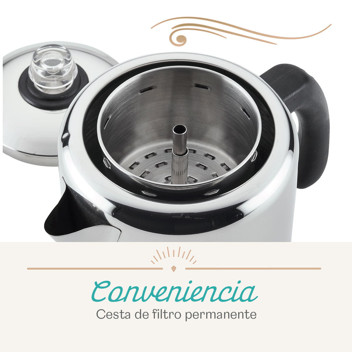 Percolador 12 tazas, acero inoxidable, Farberware img #3