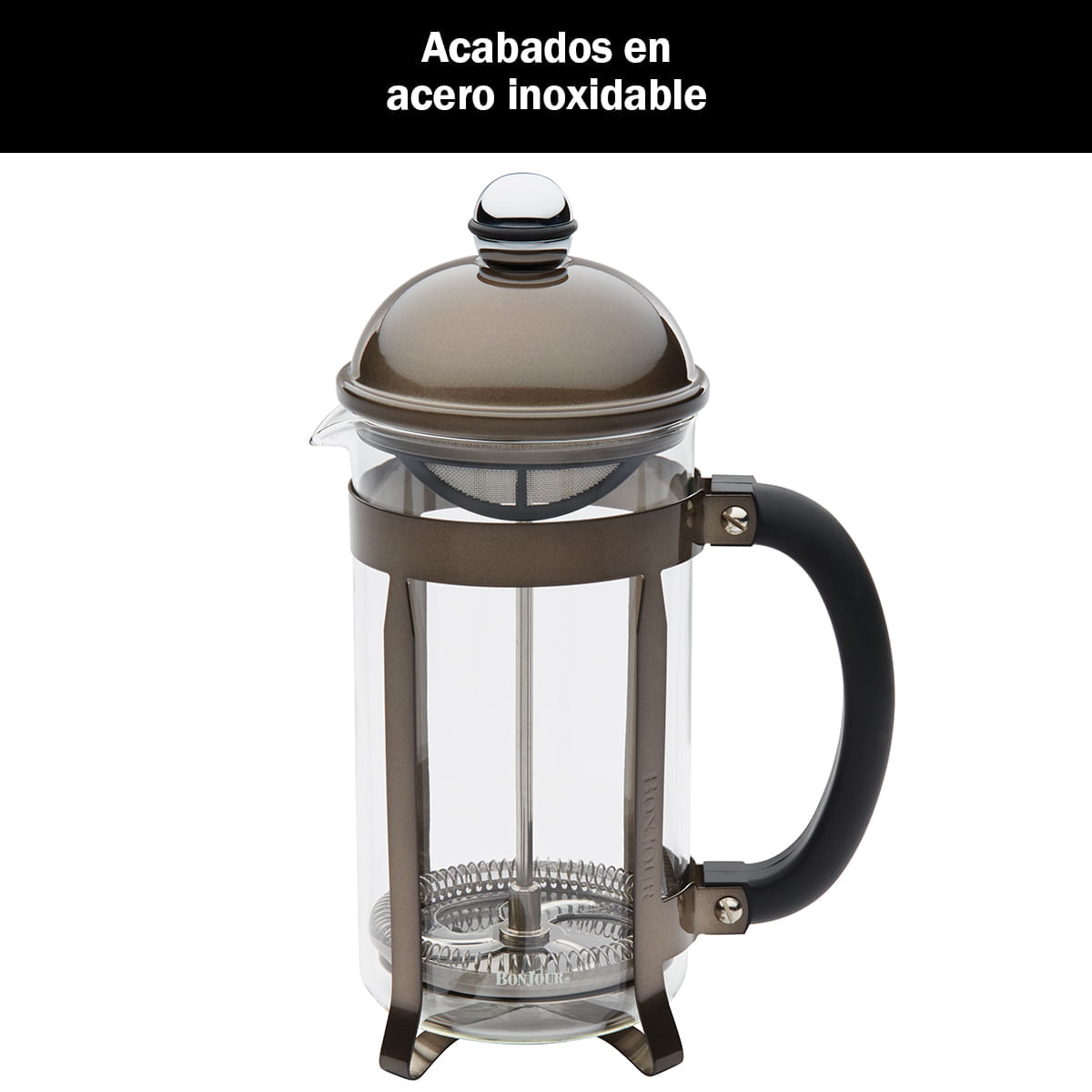 Cafetera de prensa francesa, 8 tazas, color bronce, BonJour Maximus. img #3