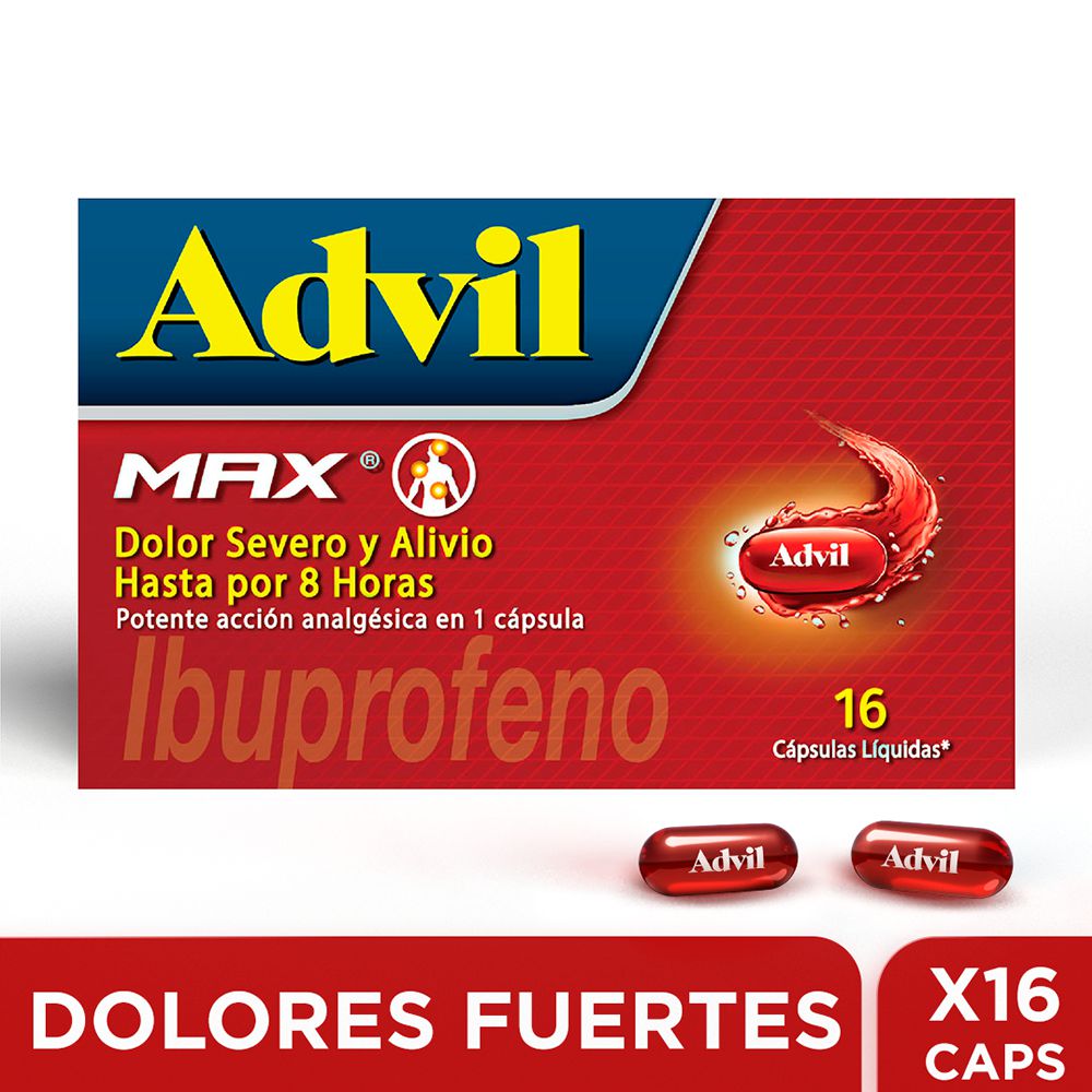 Cápsulas ADVIL max ibuprofeno dolores fuertes (16  und) img #1