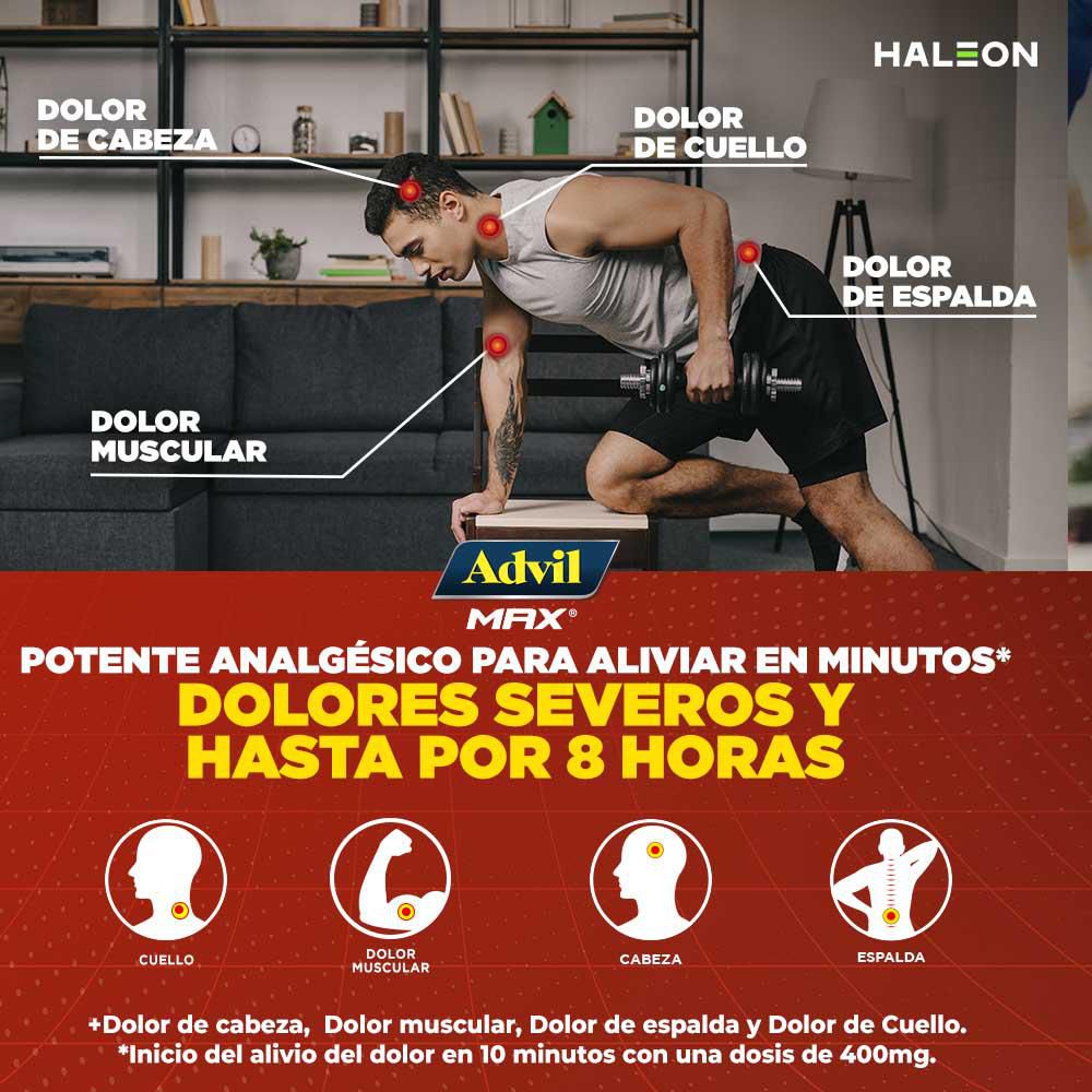 Cápsulas ADVIL max ibuprofeno dolores fuertes (16  und) img #2