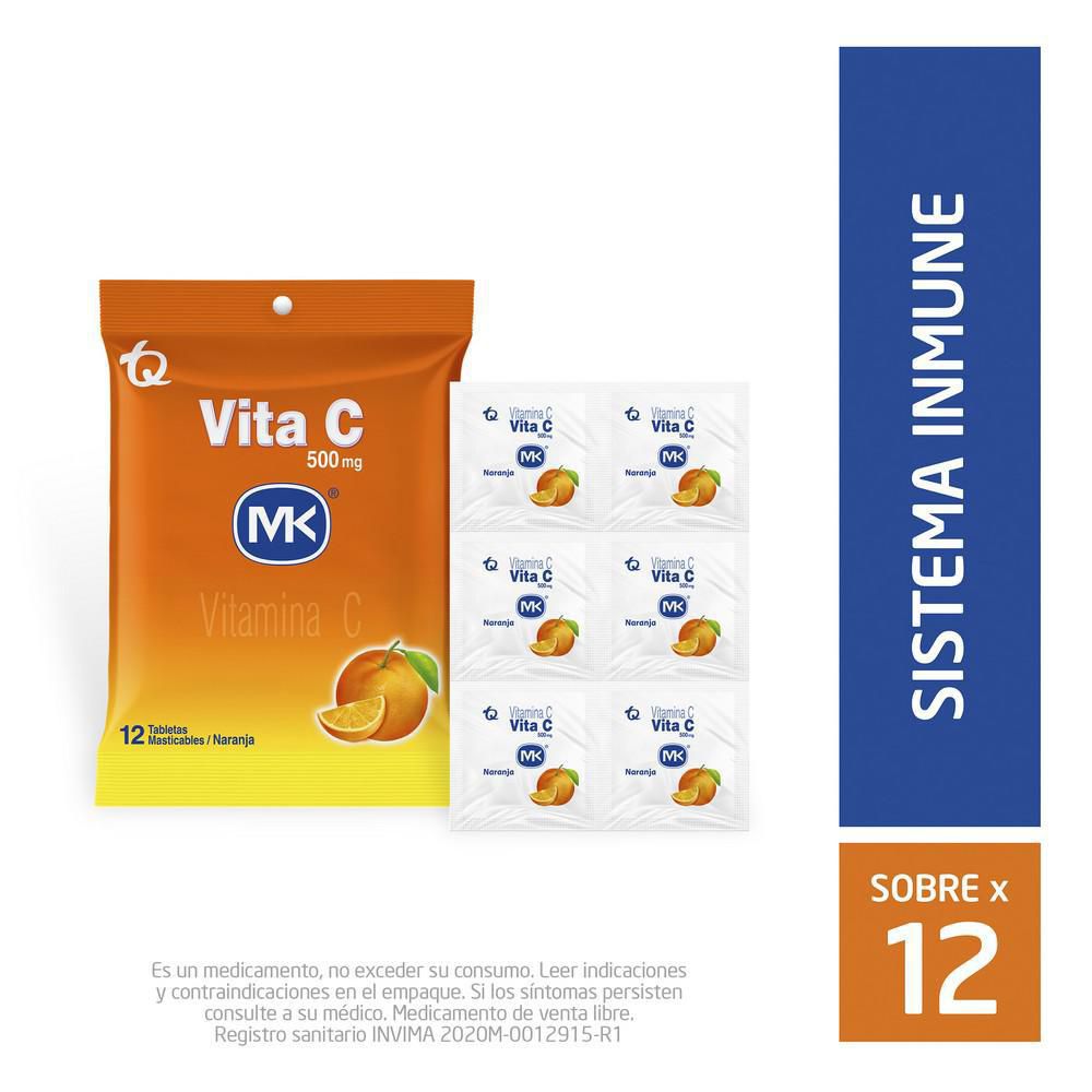 Tabletas masticables VITAMINA C MK naranja (12  und) img #1