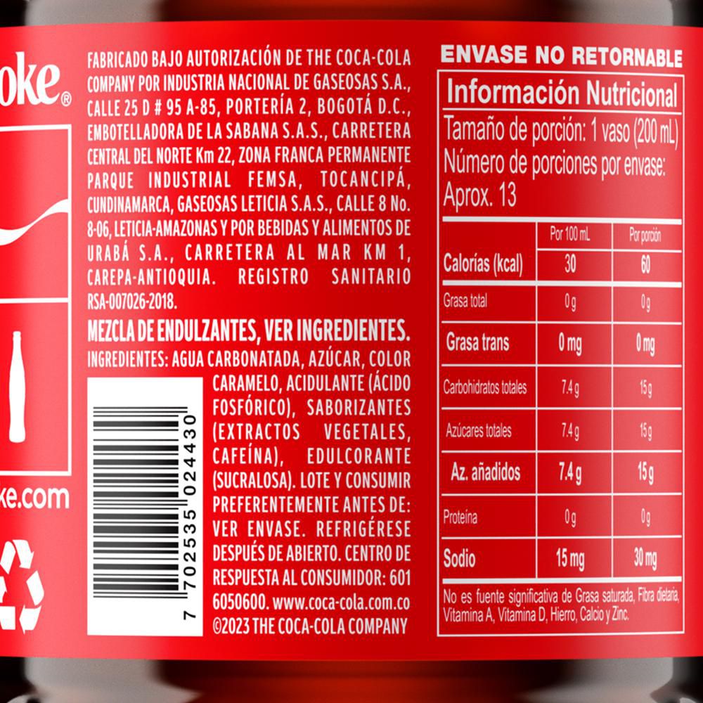 Gaseosa COCA COLA original (2500  ml) img #4