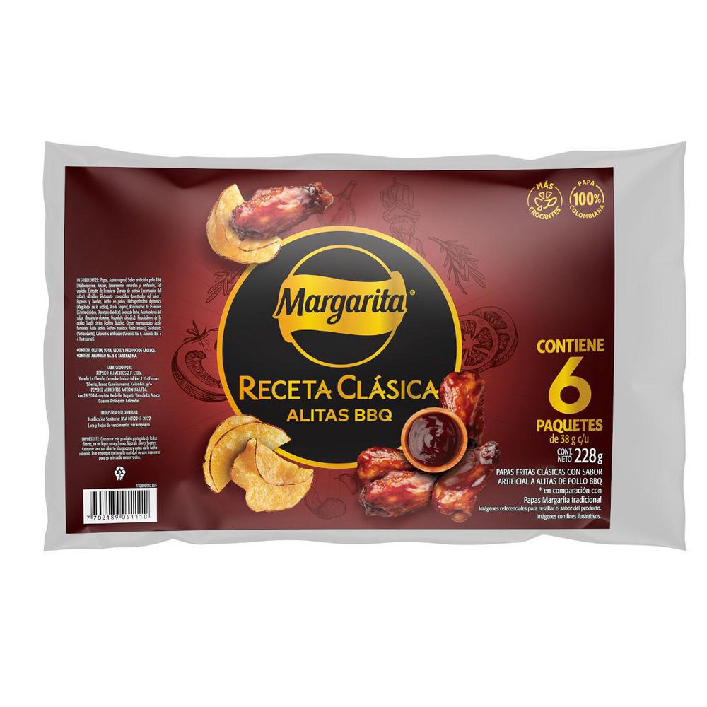 Papas MARGARITA receta clásica alitas BBQ (228  gr) img #1