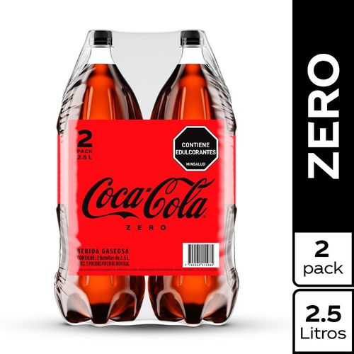 Gaseosa Coca Cola ZERO x2und 2.5lt (5000  ml)
