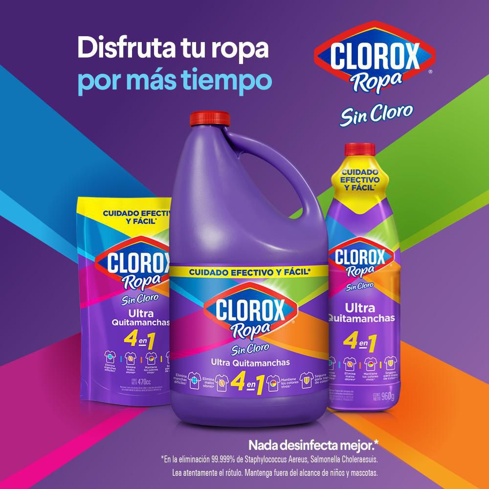 Quitamanchas sin cloro CLOROX 4 en 1 para ropa color (930  ml) img #7