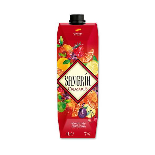 Sangría CRUZARES MARCA EXCLUSIVA sabor afrutado (1000  ml)
