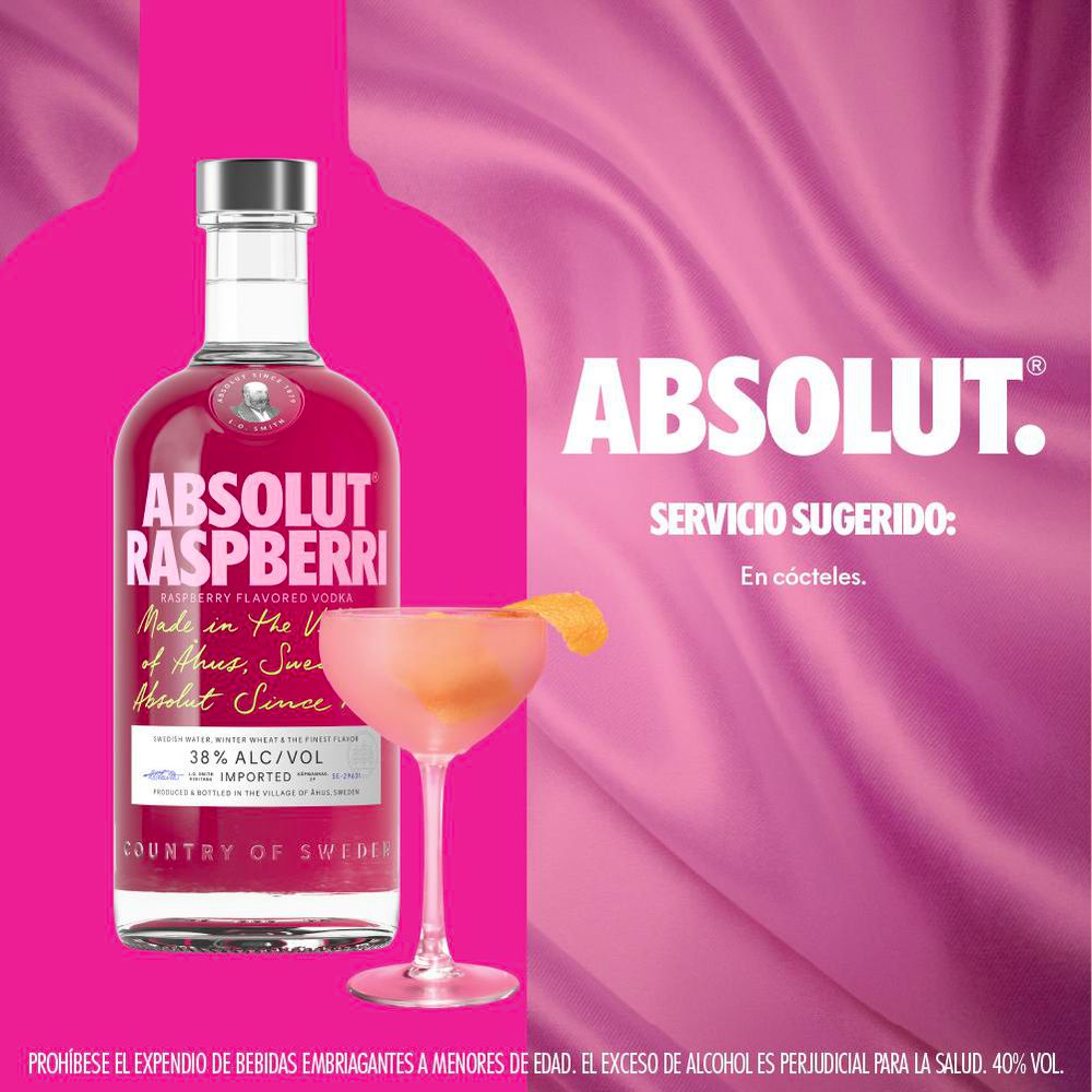 Vodka ABSOLUT botella raspberri (700  ml) img #4