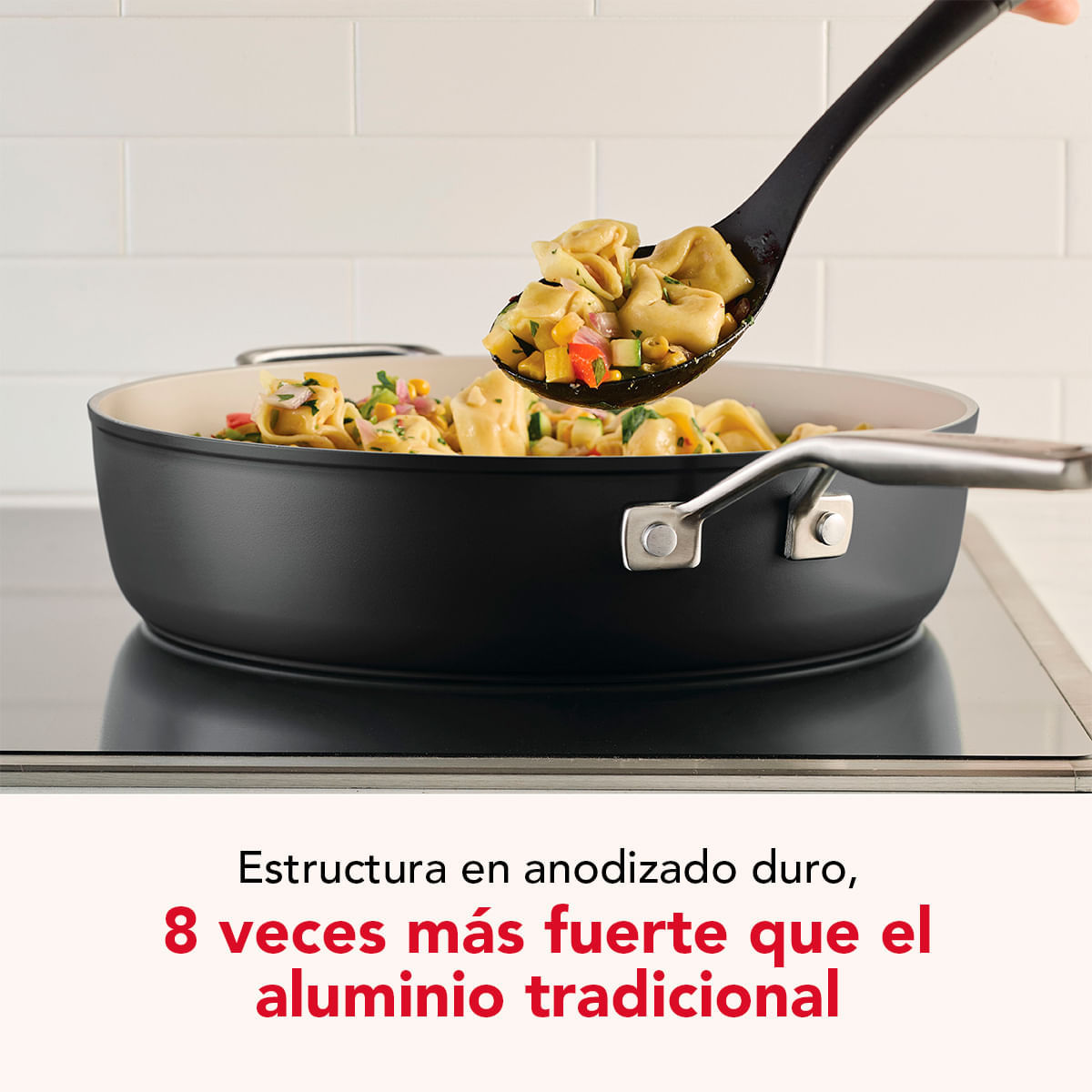 Juego De Ollas 11 Pzs. Anodizado Duro, Antiadh Cerámico. Inducción, Color Negro, Kitchenaid. img #12