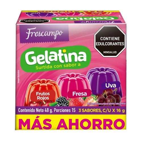 Gelatina FRESCAMPO frutos rojos (48  gr)