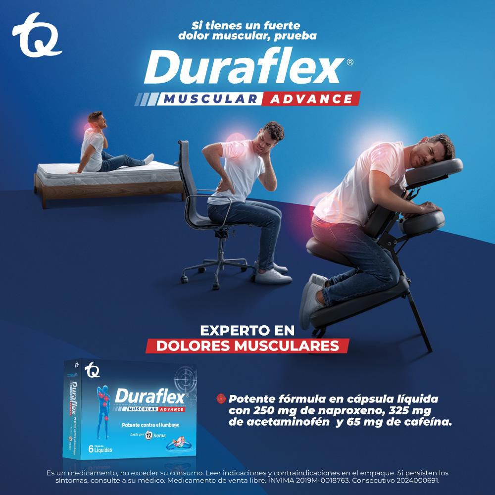 Cápsulas líquidas DURAFLEX advance dolor muscular y espalda (6  und) img #2