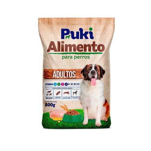 Comida para perros PUKÍ adultos con vitaminas (800  gr)
