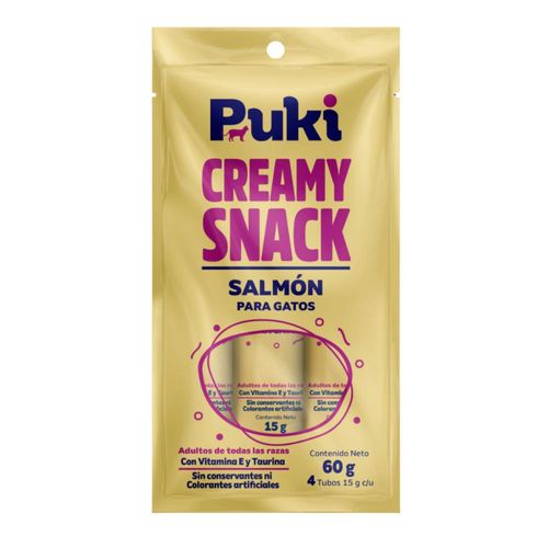 Snack para gatos PUKÍ salmón cremoso (60  gr)