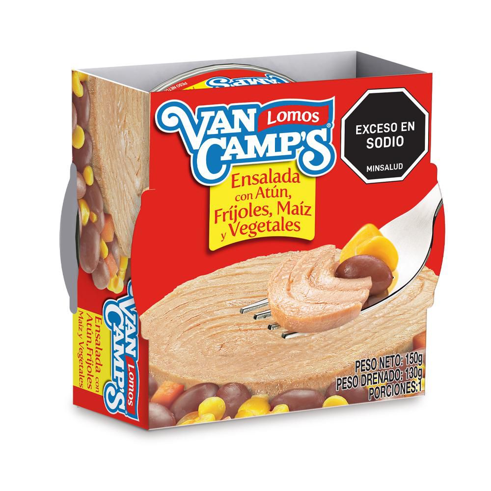 Atún VAN CAMPS Atún frijoles, maiz y vegetales (130  gr) img #1