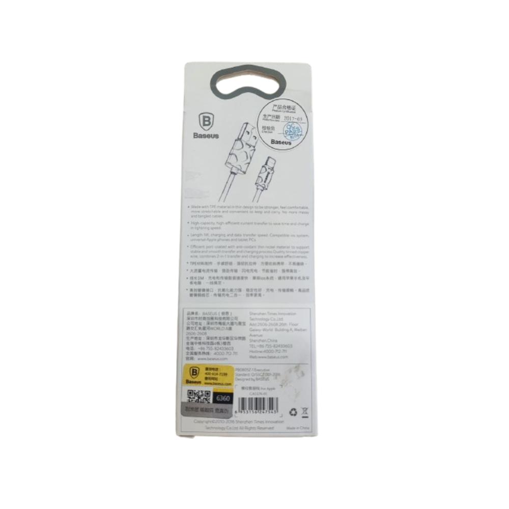 Cable De Datos Usb A Lighting Baseus 1M Negro img #2