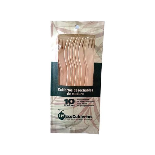 Tenedores desechables ECOCUBIERTOS de madera