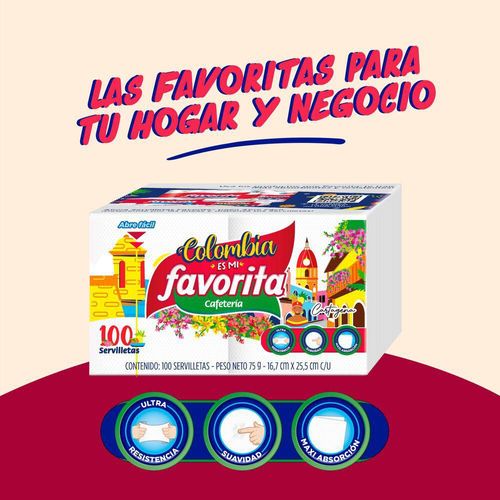 Servilletas FAVORITA cafetería (100  und)