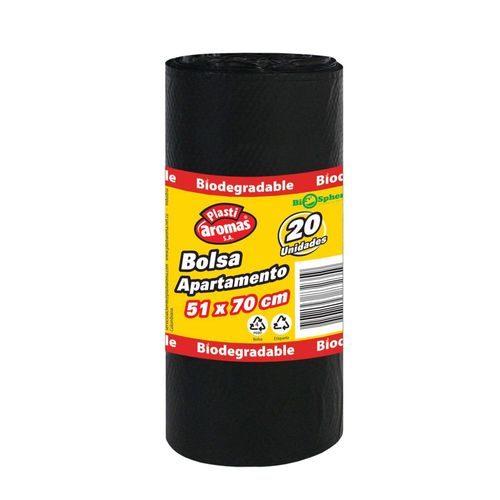 Bolsa para basura PLASTIAROMAS biodegradable 51x70 cm