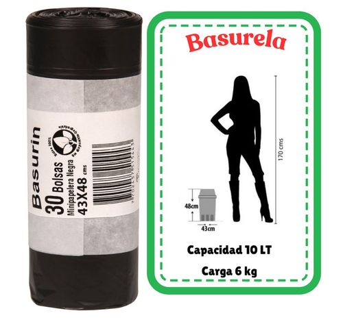 Bolsa para basura BASURELA mini papelera 43x48 cm