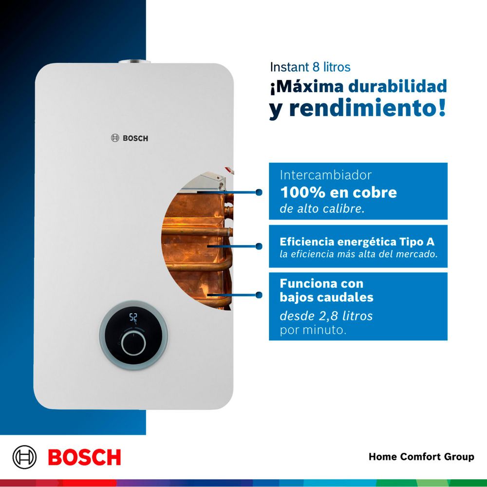 Calentador de agua 8 litros Tiro Forzado GN BOSCH 873611003 img #2
