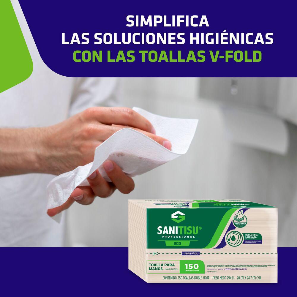 Toallas de manos SANI TISU PROFESSIONAL dobladas en V (150  und) img #4