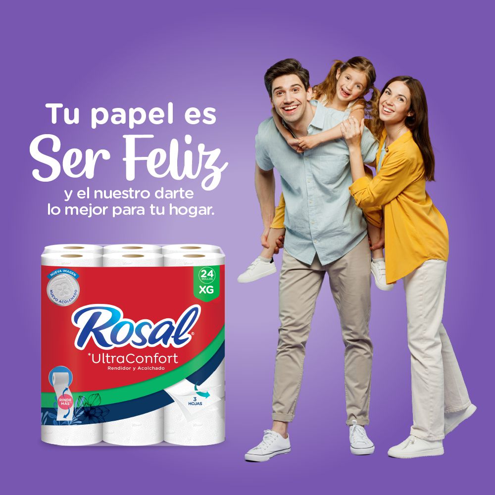 Papel higiénico ROSAL triple hoja rendidor x24 rollos (600  mts) img #5