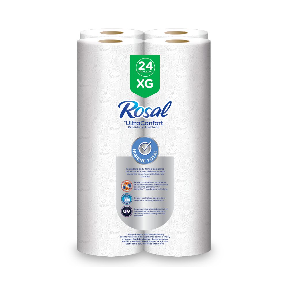 Papel higiénico ROSAL triple hoja rendidor x24 rollos (600  mts) img #6