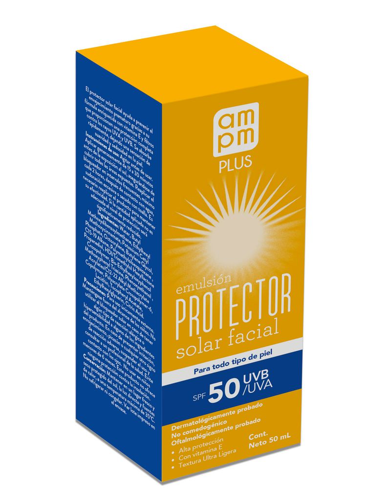 Protector solar AMPM PLUS facial sin color FPS 50 (50  ml) img #1