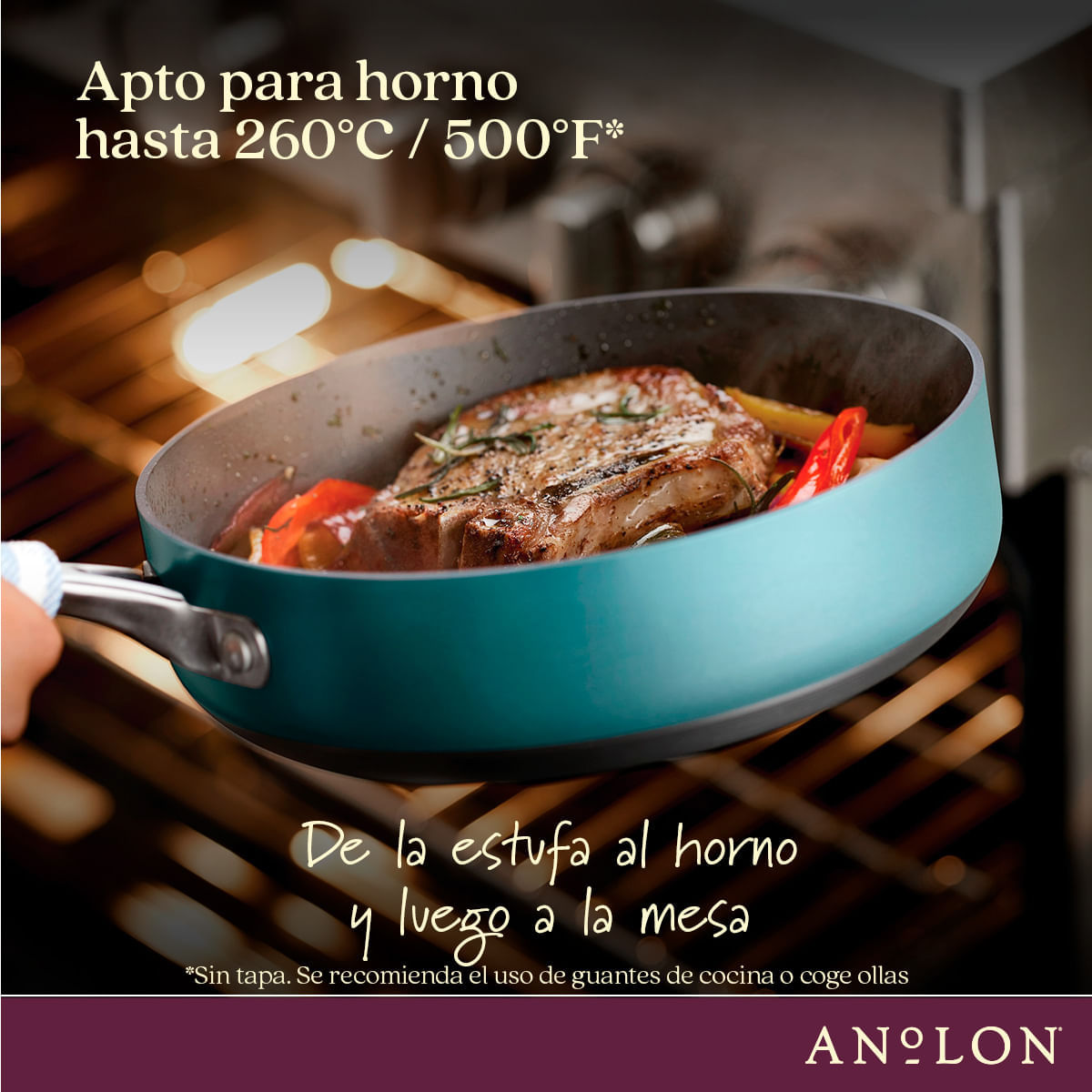 Olla 20cm con tapa de vidrio templado, anodizado duro antiadherente. Archieve Anolon img #7