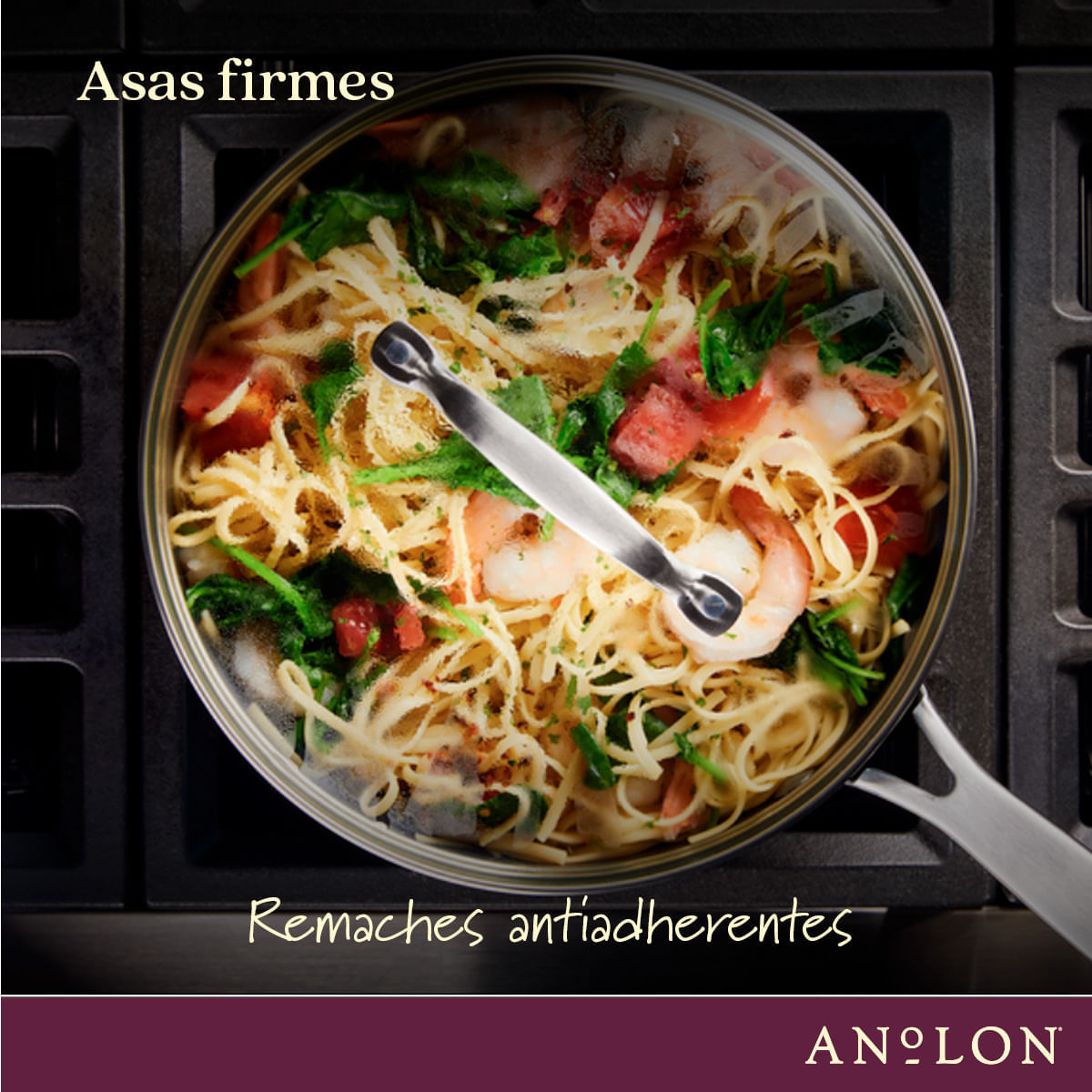 Olla 20cm con tapa de vidrio templado, anodizado duro antiadherente. Archieve Anolon img #6