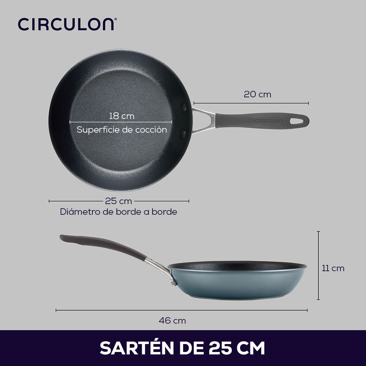 Sartén 25cm. Aluminio antiadherente que No se raya. Circulon img #7