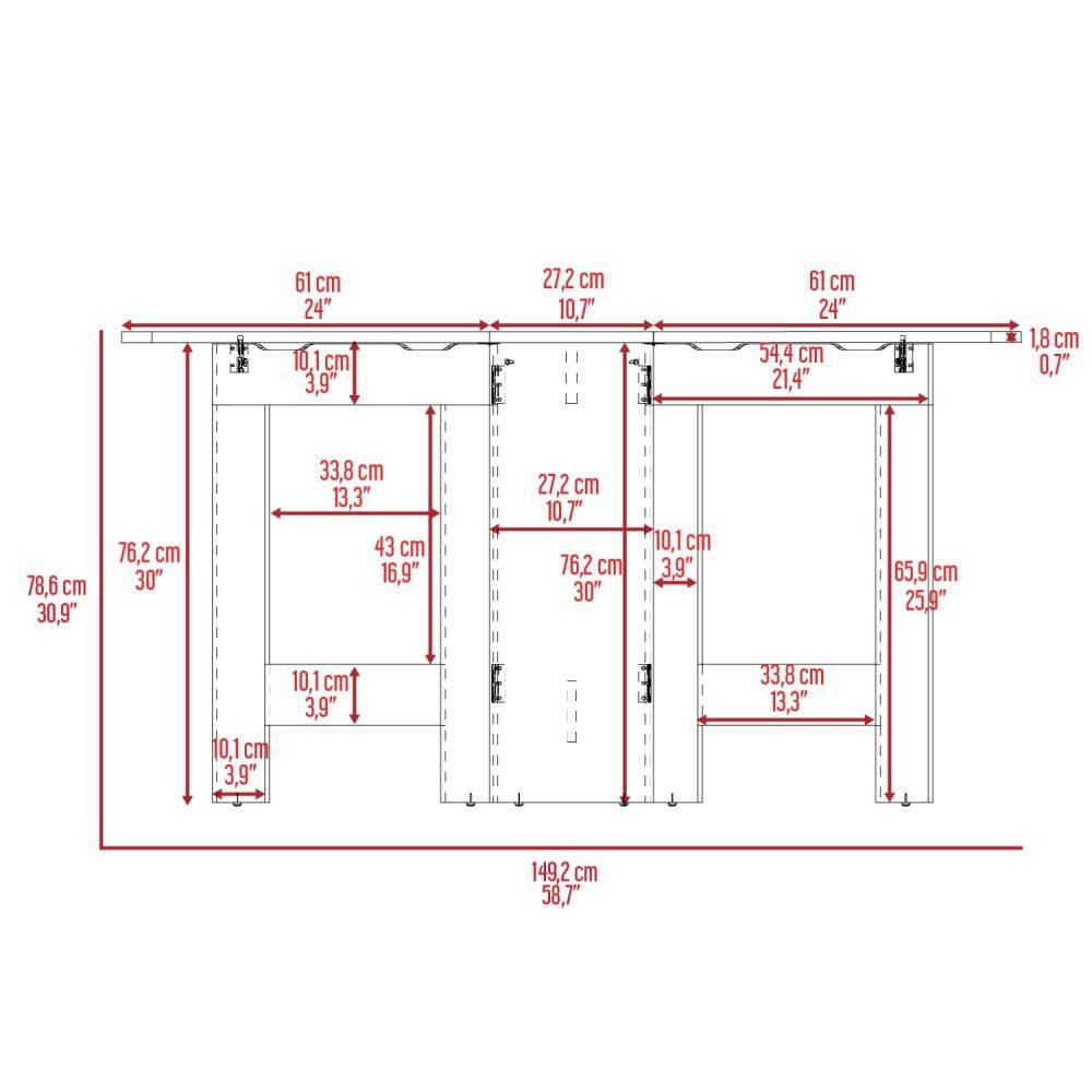 Mesa Plegable Gateleg  Wengue Macadamia RTA MWM 9428 img #3