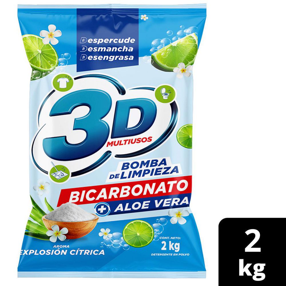 Detergente en polvo 3D explosión cítrica multiusos (2000  gr) img #2