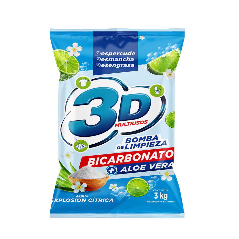 Detergente en polvo 3D explosión cítrica multiusos (3000  gr) img #1
