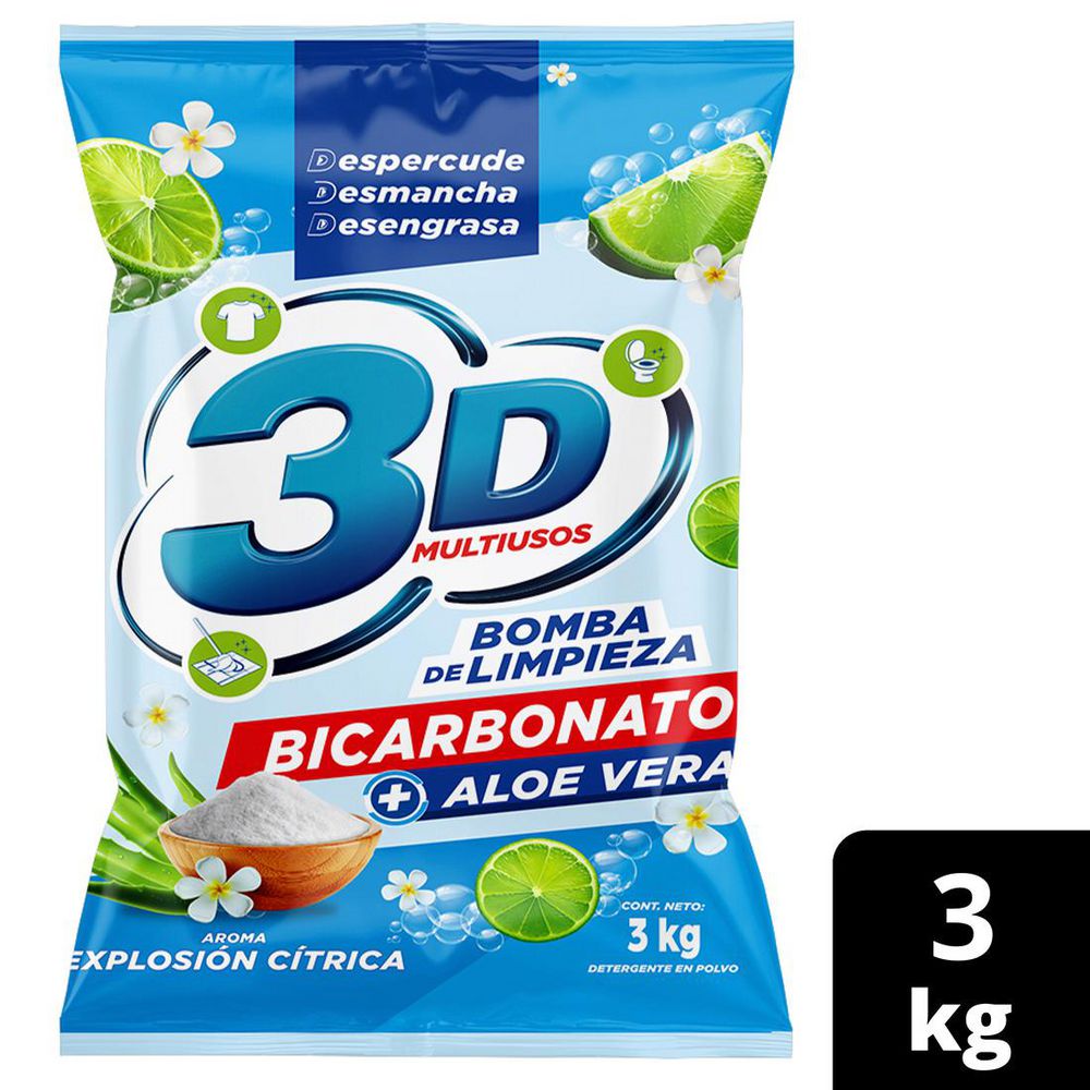 Detergente en polvo 3D explosión cítrica multiusos (3000  gr) img #2