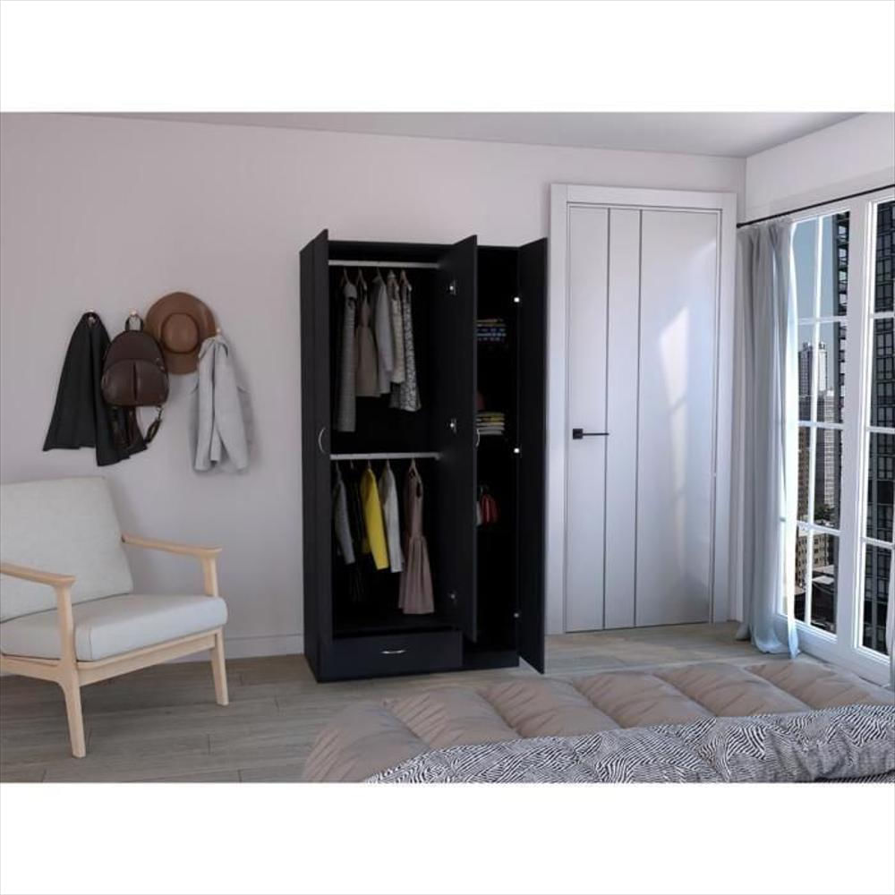 Closet América, Wengue, con amplios espacio para ropa y tres puertas abatibles img #4