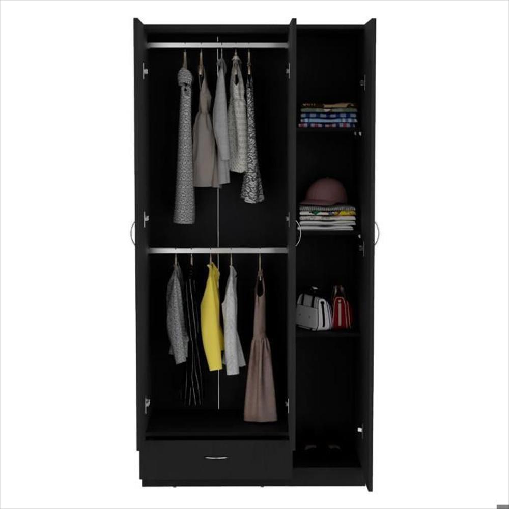Closet América, Wengue, con amplios espacio para ropa y tres puertas abatibles img #2