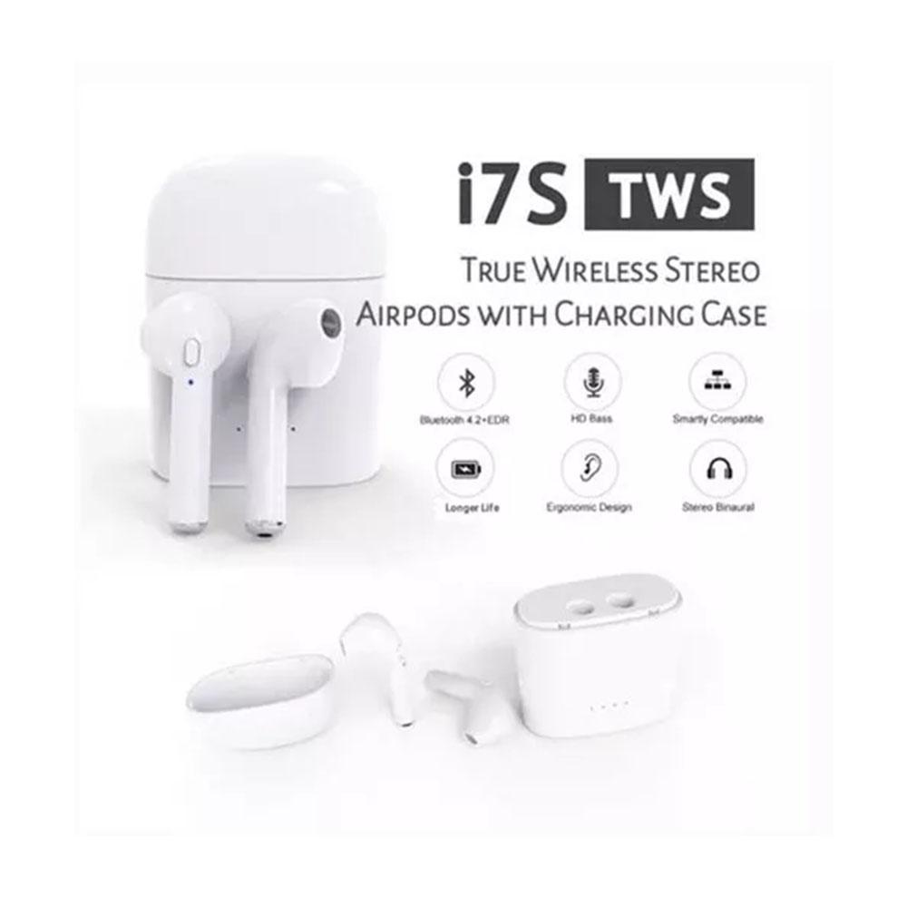 Audífonos Bluetooth Inalámbrico I7s Tws Airpods Color Blanco Carulla